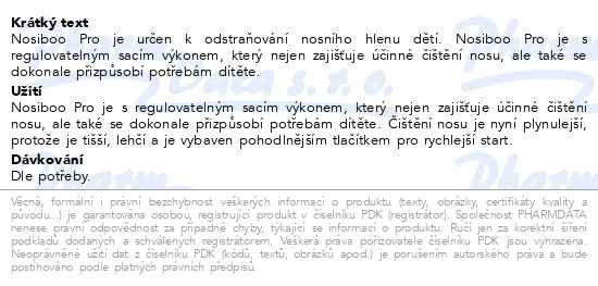Příbalový leták - Nosiboo Pro Elektrická odsávačka hlenů růžová