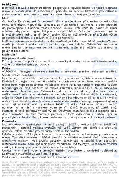 Příbalový leták - Canpol babies Elektrická odsávačka mateřského mléka