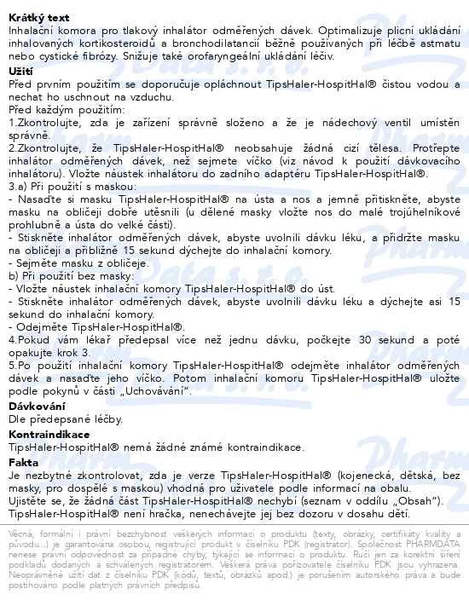 Příbalový leták - TipsHaler-HospitHal s kojeneckou maskou