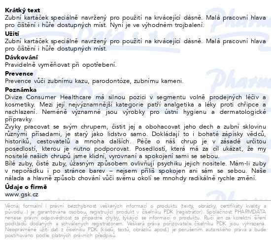 Příbalový leták - Parodontax Gentle Clean Extra Soft zubní kartáček pro zdravé dásně, 3ks