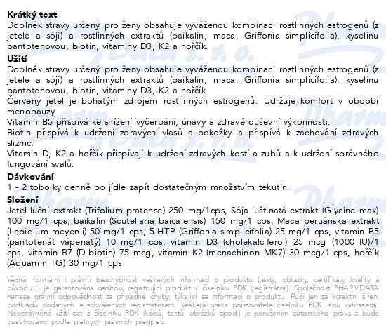 Příbalový leták - Biomin MADAMe Menopause tob.120