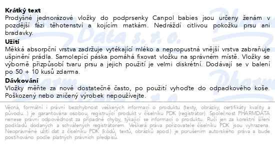 Příbalový leták - CANPOL BABIES Tampóny do podprsenky anti-slip 50+10ks