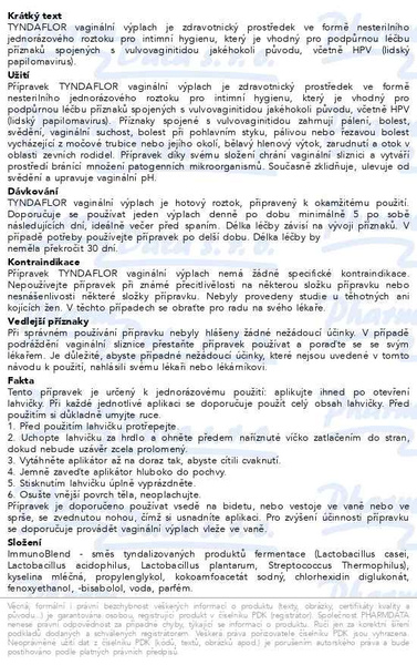 Příbalový leták - Tyndaflor vaginální výplach 5x140ml