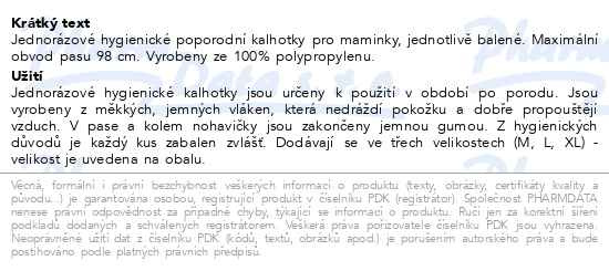 Příbalový leták - CANPOL BABIES jedn. mateřské kalhotky 5ks vel.M