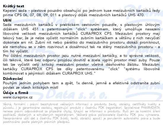 Příbalový leták - CURAPROX CPS 459 prime pocket set