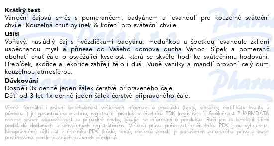 Příbalový leták - LEROS kouzelné Vánoce 20x2g