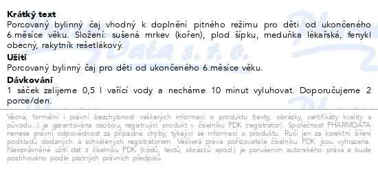 Příbalový leták - HERBEX Dětský čaj pohádkový n.s.20x3g