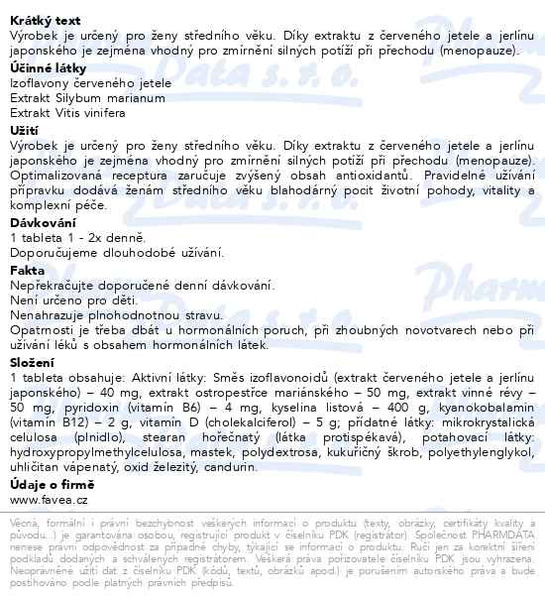 Příbalový leták - Favea Femiflavon forte tbl.60