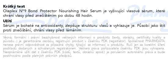 Příbalový leták - Olaplex N°9 Bond Protector Nourishing Hair Serum 90ml