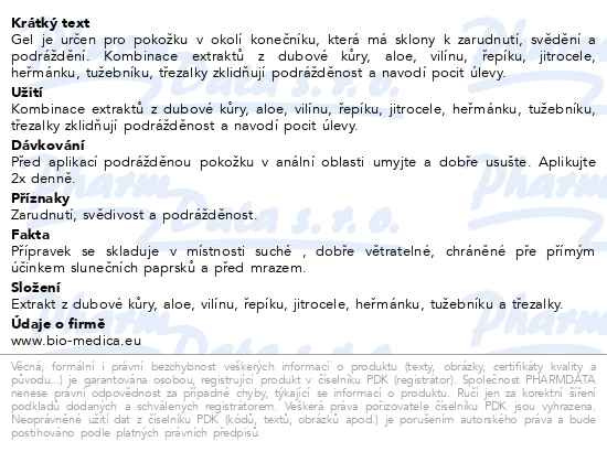 Příbalový leták - Biovenol Hemo 75ml