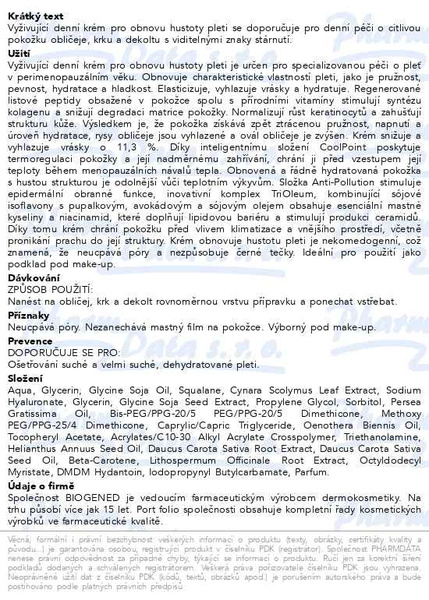 Příbalový leták - DERMEDIC Oilage Vyživující denní krém pro obnovu hustoty pleti 50g