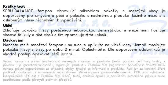 Příbalový leták - DERMEDIC Capilarte SB Šampon pro mastné vlasy 300ml
