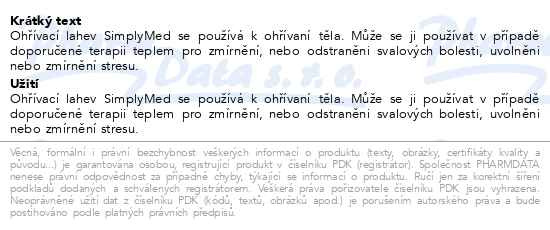 Příbalový leták - SimplyMed termofor s pleteným obalem 2l-SOVA