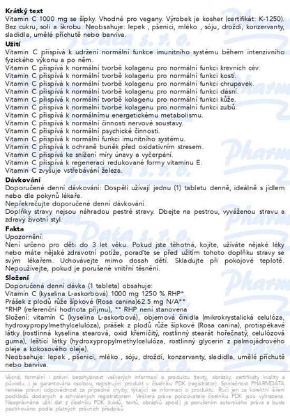 Příbalový leták - Solgar Vitamin C 1000mg se šípky tbl.100