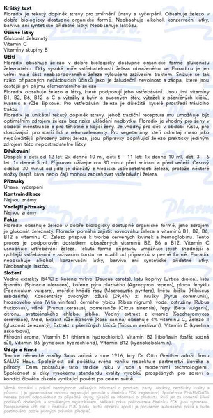 Příbalový leták - Salus Floradix Železo+ 250ml