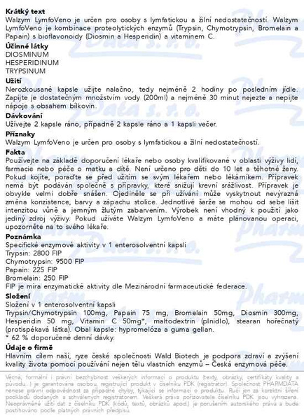 Příbalový leták - Walzym LymfoVeno enzymové kapsle cps.60