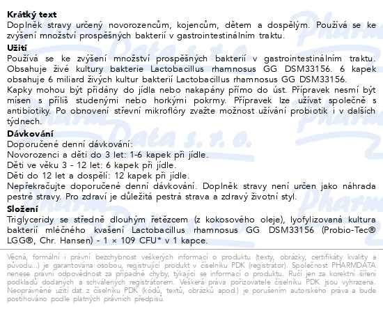 Příbalový leták - Active Flora baby 0+m 10ml