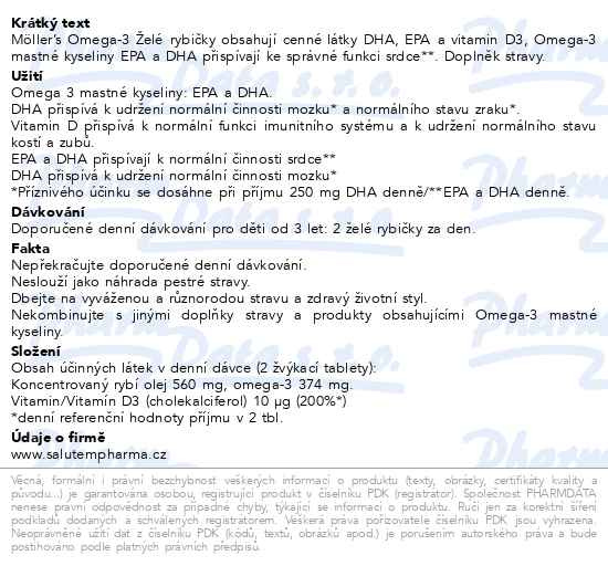 Příbalový leták - Mollers Omega 3 Želé rybičky Cola 45 tablet