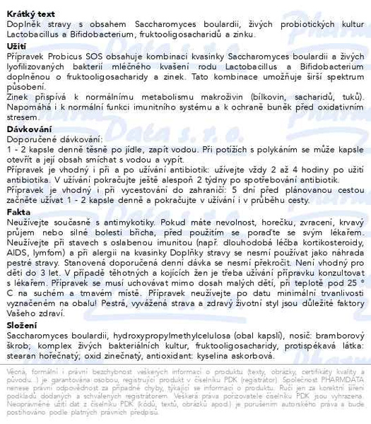 Příbalový leták - Probicus SOS cps.30 Generica