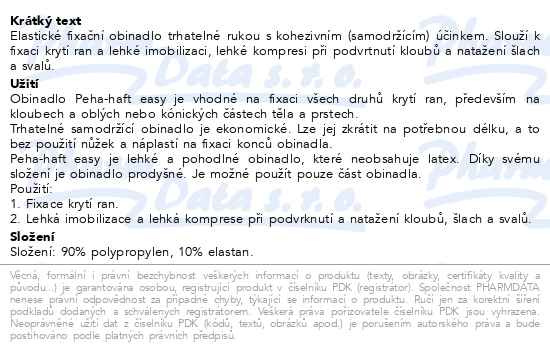 Příbalový leták - Peha-haft easy kohezivní trhat. obvaz 6cmx4m 1ks
