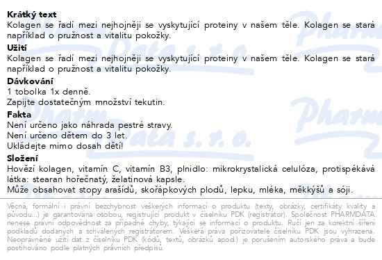 Příbalový leták - Allnature Kolagen cps.60