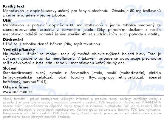 Příbalový leták - Menoflavon forte tob.60