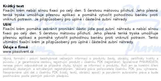 Příbalový leták - Blend-a-dent Ultimate fixační krém 40g