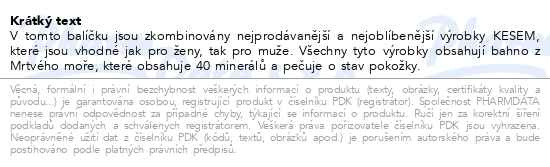 Příbalový leták - KESEM Dárkový balíček "Bahenní nebe" 5 ks