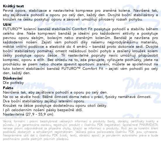 Příbalový leták - 3M FUTURO Bandáž kolenní stabilizační Comfort Fit