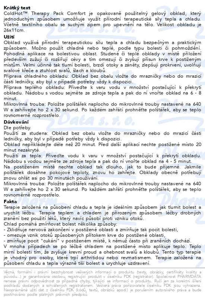 Příbalový leták - 3M Nexcare ColdHot Therapy Pack Comfort 11x26cm