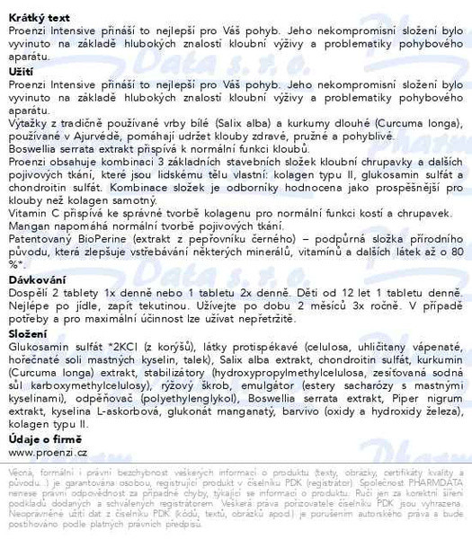 Příbalový leták - Walmark Proenzi Intensive 120+60 tablet