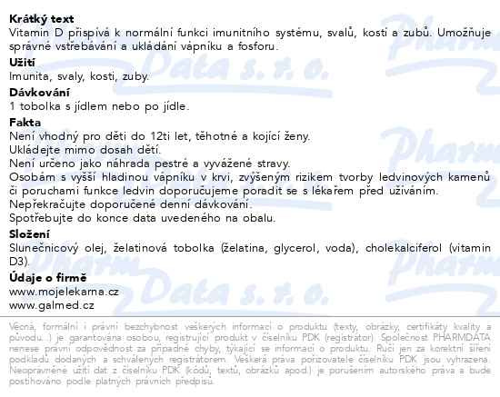 Příbalový leták - Moje lékárna Vitamín D3 2000 IU 60+20 tob
