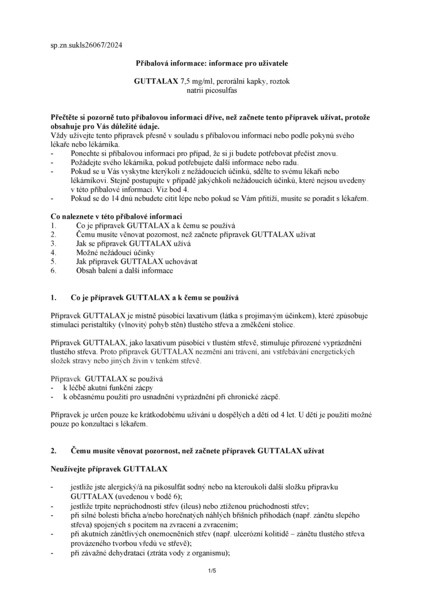 Příbalový leták (SUKL) - Guttalax 7.5mg/ml, 30ml perorální kapky