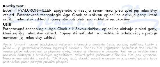 Příbalový leták - Eucerin HYALURON-FILLER Epigenetic Vánoce 2025
