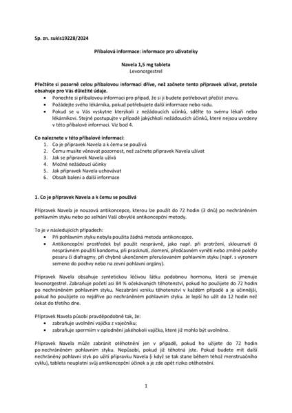 Příbalový leták (SUKL) - Navela 1.5mg 1 tableta