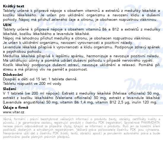 Příbalový leták - Revital Botanicals Spánek a uklidnění 20 šumivých tablet