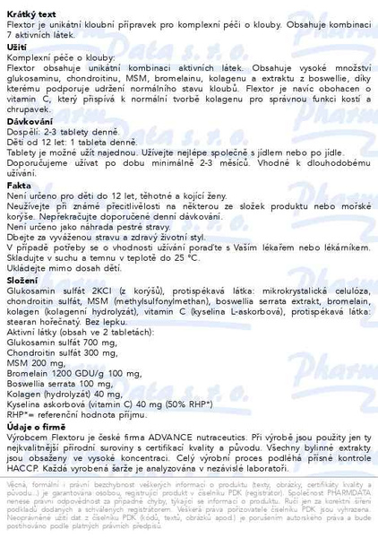 Příbalový leták - ADVANCE Flextor 120 tablet