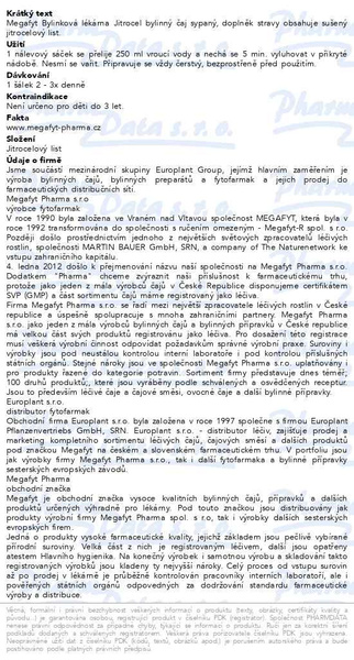 Příbalový leták - Megafyt Bylinková lékárna Jitrocel 20x1.5g