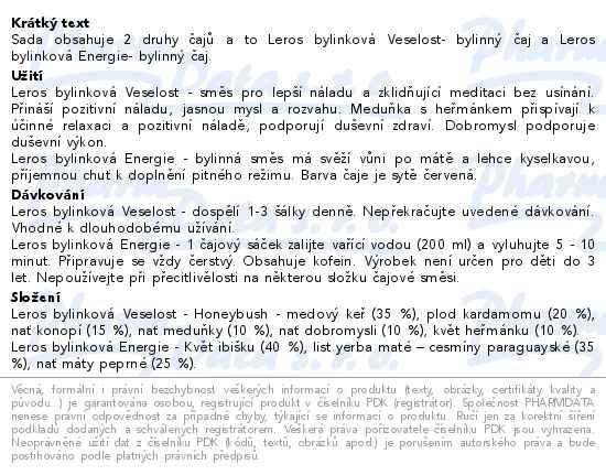 Příbalový leták - LEROS bylinný z lásky 20x2g