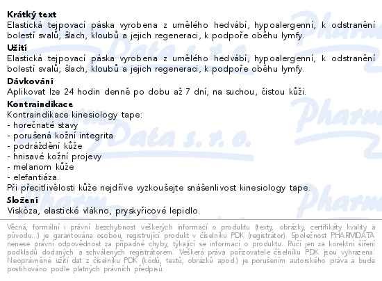 Příbalový leták - GM rayonGEM kinesiology tape 5cmx5m hands
