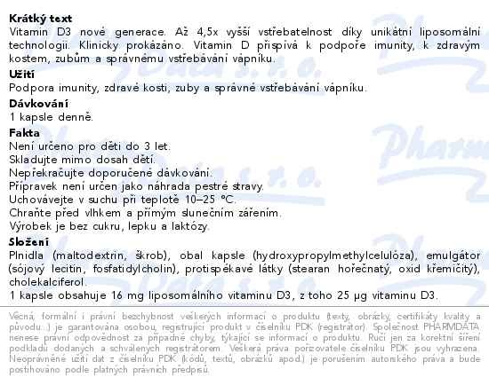 Příbalový leták - GS Vitamin Lipo D3 1000 IU XXL 60+20 kapslí