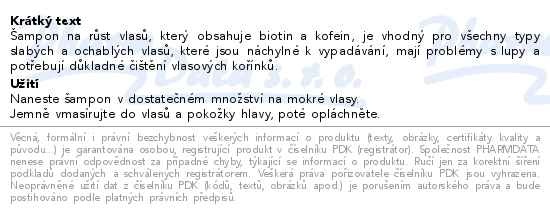Příbalový leták - mioWell Regenerační šampon 250ml