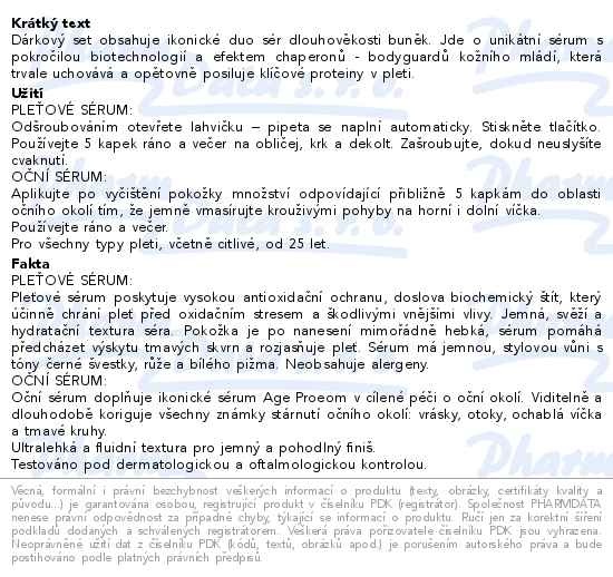 Příbalový leták - ESTHEDERM Age Proteom kosmetický set