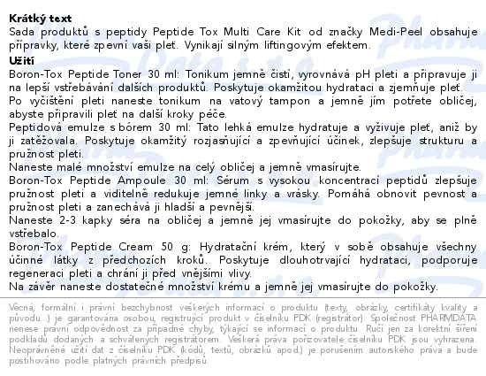 Příbalový leták - MediPeel Peptide-Tox Bor Multi Care set