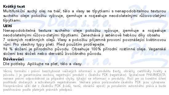 Příbalový leták - Nuxe Huile Prodigieuse Or Florale Multi-Purpose Dry Oil 50ml