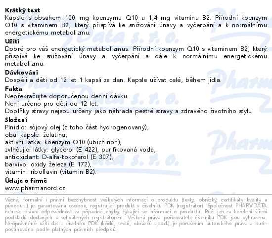 Příbalový leták - Bioaktivní Q10 Gold 100mg 60 kapslí