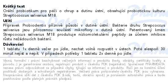 Příbalový leták - Probiodentix tbl.30