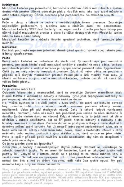 Příbalový leták - SOFTdent Butterfly mezizubní kartáček zahnutý L 6ks