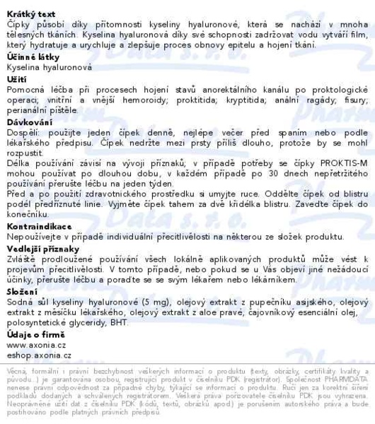 Příbalový leták - Proktis-M čípky 10x2g