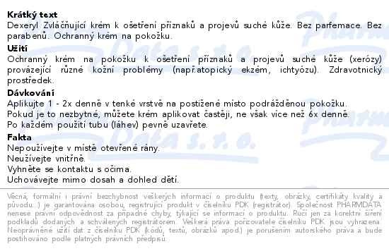 Příbalový leták - DEXERYL Krém DUO 2x500g
